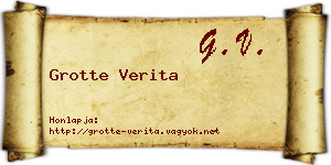 Grotte Verita névjegykártya